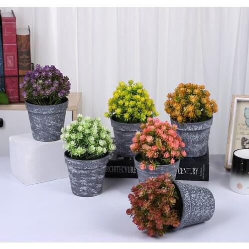 Creative European-Style Simulation Fake Curling Rose Small Bonsai Desktop Ornaments Potted Artificial Flowers Home Decoration