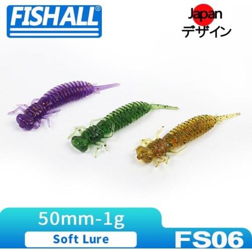 Larva Worm Soft Lure 50mm 1g Plastic Rubber Bait For Bass Pike With Salt and Smell