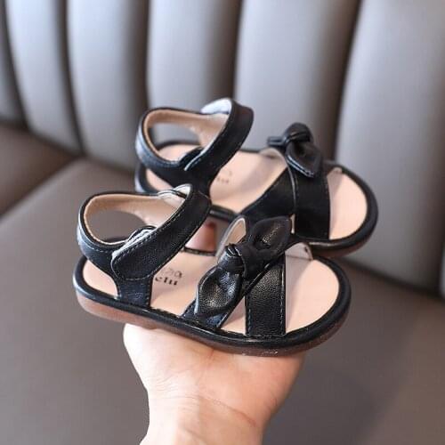 Summer Sandals Girls Princess Dress Flip Flops Size 21-30 Non-Slip Children Shoes Girls Bowknot Leather Shoes E795
