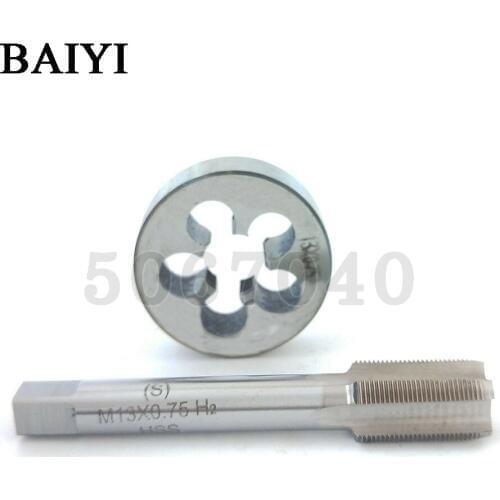 HSS tap M13*0.75 + die M13*0.75 set Threading Superior quality HSS Right Hand tap die Pitch Threading Tools