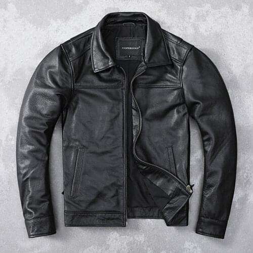 2021 Men Spring Autumn New Motorcycle Genuine Leather Jacket Men Casual Real Cow Leather Coat Ladies Slim Short Overcoats W607