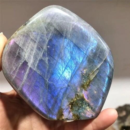 Natural purple Labradorite Stone Quartz Crystal Moonstone Minerals Specimen Healing Home Decoration