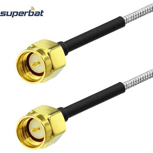 Superbat SMA Plug to SMA Male Cable Semi-Flexible-.141" RG402 30cm for GSM CDMA 3G 4G GPS WIFI DAB Ham Radio TV Antenna