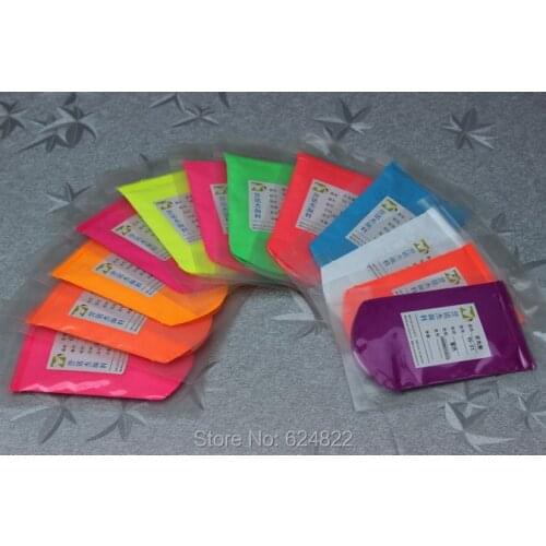 60gram x Mixed 6 NEON Colors Fluorescent Phosphor Pigment Powder for Nail Polish&Painting&Printing