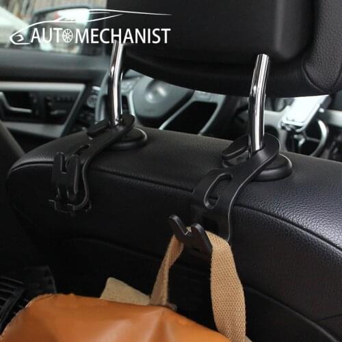 Portable Car Headrest Hook Multi-Function Car Seat Back Hooks Auto Foldable Organizer Clips Bracket For Bags Handbags Clothes