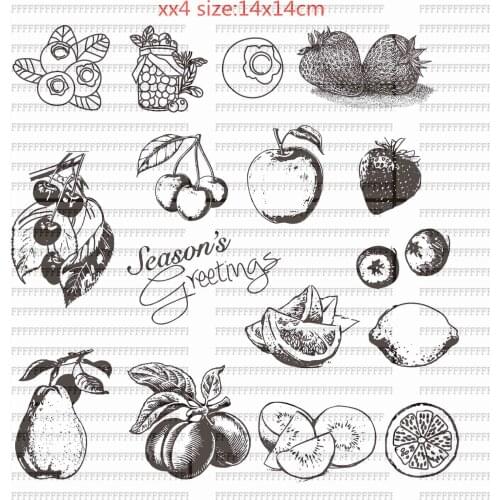 Fruit Transparent Clear Silicone Stamps For DIY Scrapbooking Card Making Photo Album Decorative Beaux Cadeaux Texte Stempel