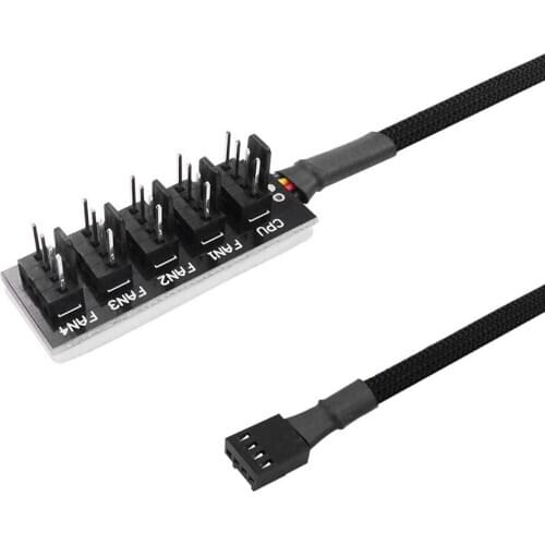 40cm 1 to 5 4-Pin PWM Fan CPU HUB Splitter PC Case Cooler Power Adapter for CPU computer case