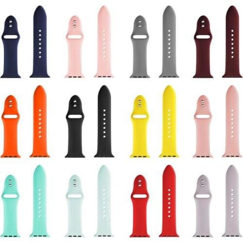 2021 New soft Silicone Sports Band for Apple Watch Series 1 2 3 4 38MM 42MM Rubber Bracelet Watchband Strap for iWatch 40mm 44mm