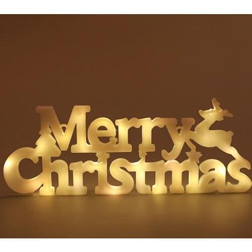 Christmas Letter Hanging Lights 3D Christmas LED Night Lights Wall Hanging Decoration Merry Christmas Party Decor