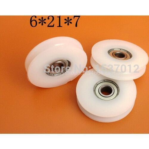 With the U slot bag rubber plastic nylon bearing embedded 696 diameter 6 * 21 * 7 U H plastic pulley grooves