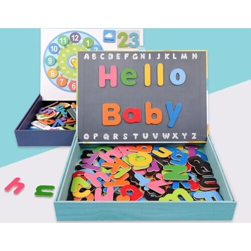 Early Learning Digital Alphabet Learning Box Magnetic Cognitive Jigsaw Matching English Paper Card Educational Baby Toys Gifts