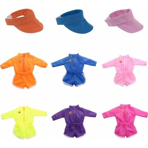 Born New Baby Fit 18 Inch 43cm Doll Clothes Accessories Sportswear +Baseball Cap +Sports Shoe For Baby Birthday Gift Collection