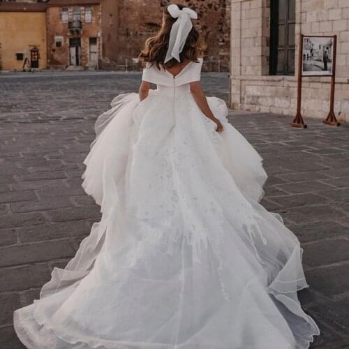 Luxury Wedding Dress Lace With Silk Taffeta Princess Ball Gown High-neck Sleeveless Bride Dresses Train Vestido De Novia Button