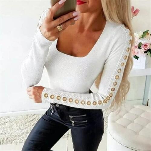 Spring Fall Winter Fashion Tee Tops Long Sleeve T Shirt Slim Casual U Neck T-shirt Women 2020 Ring Long Sleeve Basic Tees Shirts