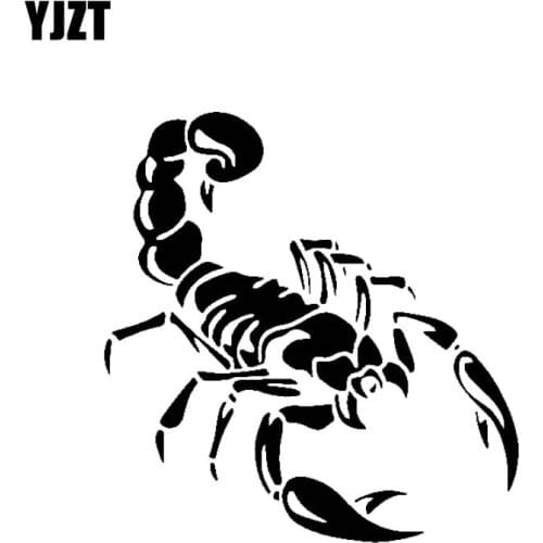 YJZT 19.3CM*20CM Scorpion Ferocious Decal Vinyl Car Sticker Black/Silver C19-0355