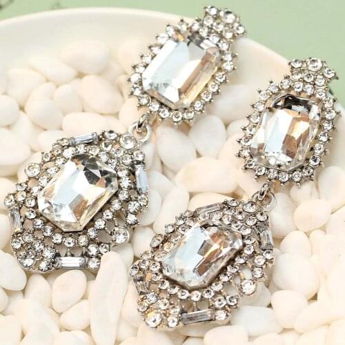 YaYi Jewelry Fashion Multi Glass Crystal Rhinestone Dangle Women Ancient Gold Color Wear Ear Band Long Tassel Earrings