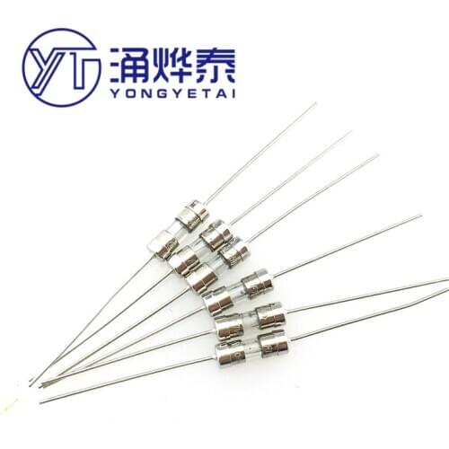 YYT 10PCS 3.6x10mm glass fuse tube, double cap with Pin, Fast Blow/Slow Blow 0.5A1A1.5A2A3A3.15A4A5A8A10A15A