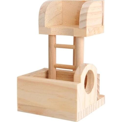 Funny Hamster Toy Lookout Platform Anti-bite Climbing Playing Toys Ladder Bowl Pet Small Animal Supplies