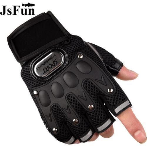 1Pair Half Finger Fishing Gloves Anti-Slip Men Breathable Hunting Glove Outdoor Sports Cycling Fishing Wear 3 Colors PJ153