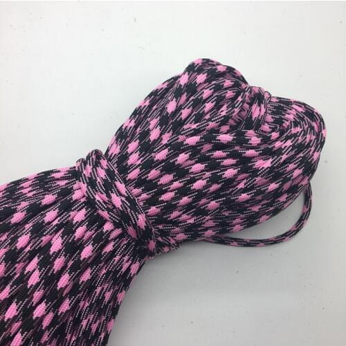 10yards/Lot Mix color Paracord Bracelets Rope 7 Strand Parachute Cord CAMPING HiKING Pink+Black