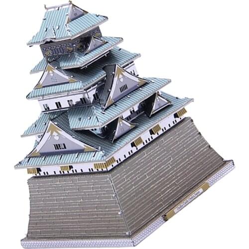 3D Metal Architecture Puzzle Japan Osaka Castle Statue Figurines Home Decor