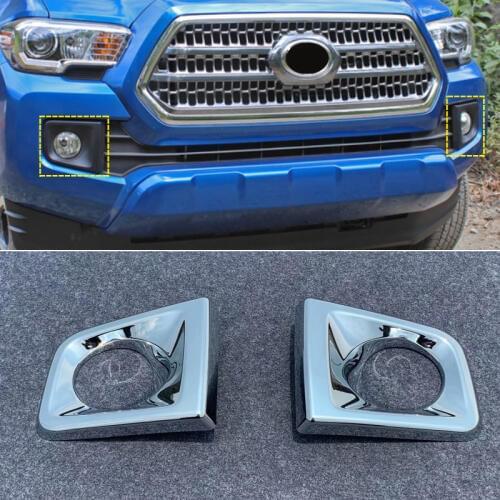For Toyota Tacoma 2015 2016 2017 2018 2019 Car Accssories Front Fog Light Lamp Cover Trims Foglight Molding Garnish Protector