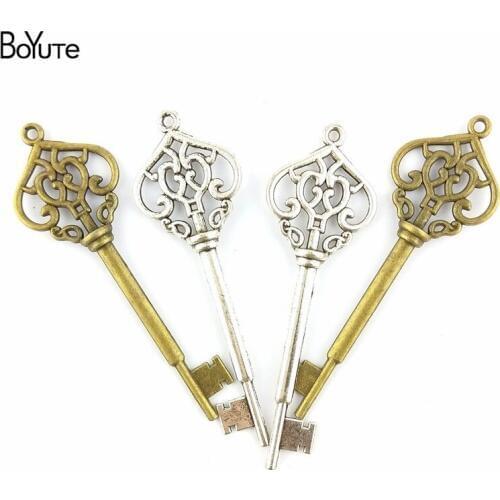 BoYuTe (40 Pieces/Lot) 70*22MM Antique Bronze Silver Plated Zinc Alloy Materials Diy Key Pendants for Jewelry Making