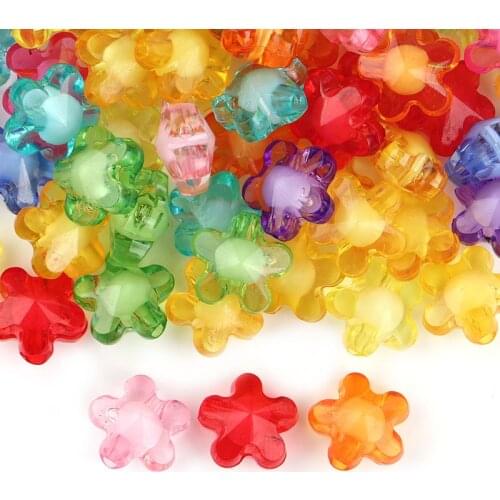 50pcs/Lot Acrylic Flower Spaced Beads Irregular Beads For Jewelry Making DIY Kids Puzzle Handmade Charms Bracelet Earrings