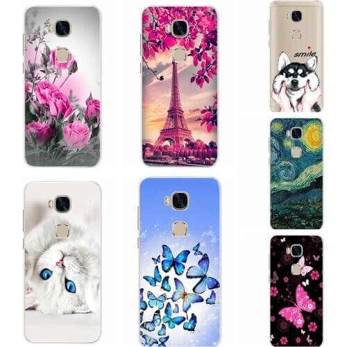 Flower Painted Cover For Honor 5X 5c Case Honor 5X 5 X KII-L21 Soft Silicone Cute Back Cover Honor 5c 5 C NEM-UL10 Phone Case