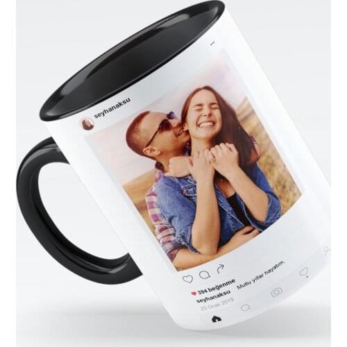 Personalized İnstagram Black Mug Cup