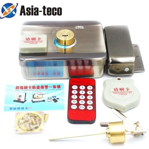Electronic integrated RFID Door Rim lock ID reader 125khz bidirectional access Electric lock gate lock Access Control system