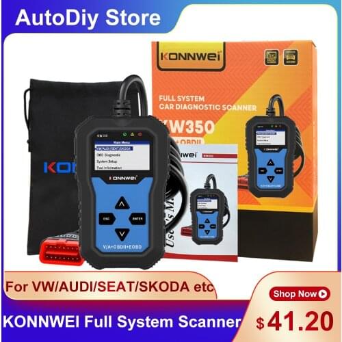 KONNWEI OBD2 KW350 Automotive Auto Diagnostics Tool For VW/Audi Car Code Reader For OBD-Ⅱ Car Scanner English/German Full System