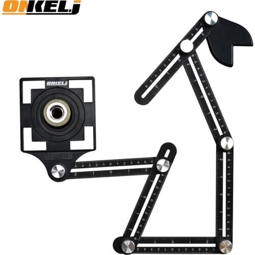 ONKEL.J Universal Opening Locator Tile Hole Tool Masonry Glass Fixed Angle Measuring Ruler Universal Angular 4/6/12 slides fold