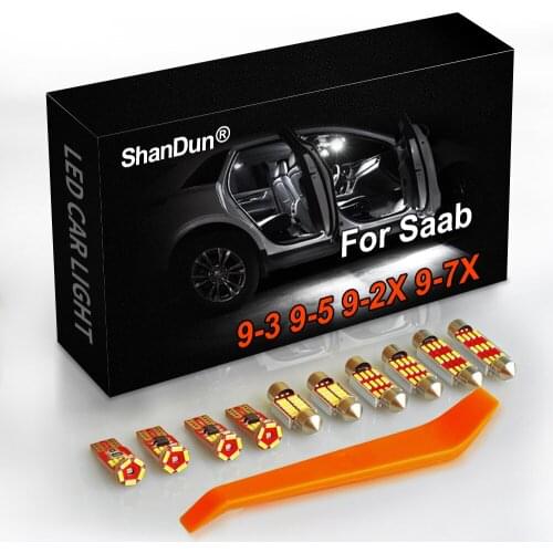 Canbus Interior LED Dome Map Reading Light Kit For Saab 9-3 9-5 9-2X 9-7X 1999-2014 Vehicle Bulb Indoor Error Free Auto Lamp