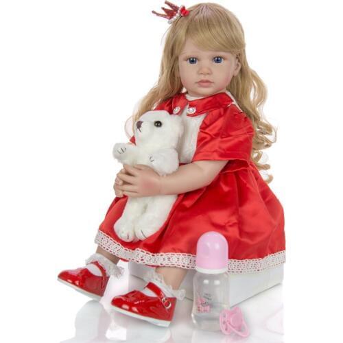 Lovely 60 cm Reborn Toddler Dolls 24 Inch Lifelike Princess Girl Bebes Reborn Doll For Kids Childrens Day Gifts Dolls