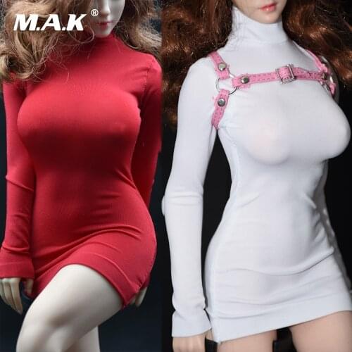 1/6 Scale Femle clothing set Ice silk tights sexy T-shirt skirt Hip skirt for 12'' Woman Action Figure