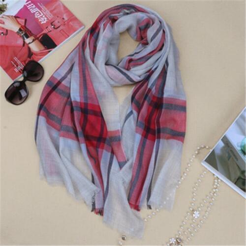 New fashion pure cashmere women plaid scarfs shawl pashmina 80x200cm small tassel rose pink 6color