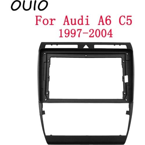 OUIO 9-inch car dashboard Double Din DVD frame decoration kit dashboard panel for Audi A6 C5 1997-2004 frame