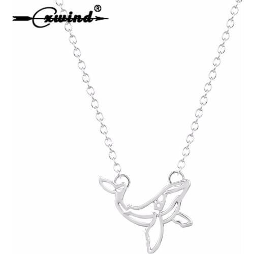 Cxwind Famous Brand Whale Necklace orca Necklaces Nautical Jewelry for Women Bijoux Long Pendant Necklace Fashion Wedding Gift