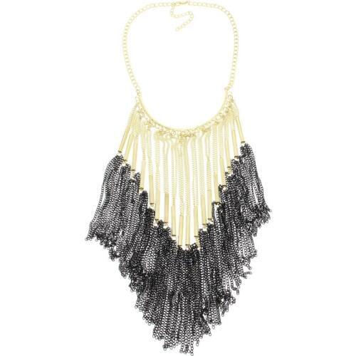 UKEN Z Desgin Statement Fashion Cross Bright Metal Pipe Long Tassel Necklaces & Pendants Chokers For Women Evening Dress Jewelry