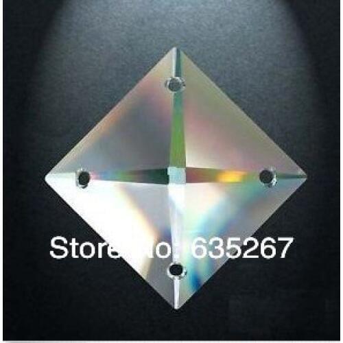 Transparent Color 35pcs/Lot 22mm Square Glass Beads In 4 Holes Crystal Prism Of Chandelier Wedding