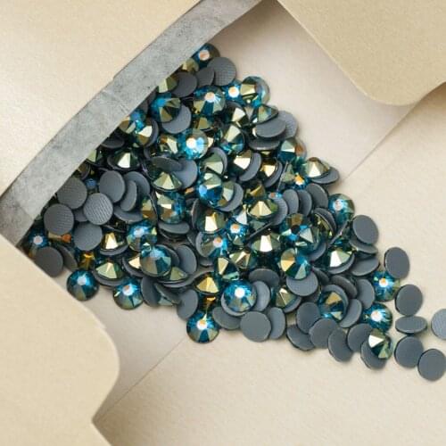 Blue Zircon AB 8 Big 8 Small Facets Hotfix Iron on Strass Rhinestones 1440pcs