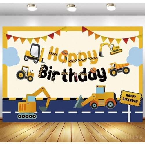 Construction Theme Birthday Party Photography Backdrop Builder Dump Truck Toy Story Photo Background Decor Props Supplies