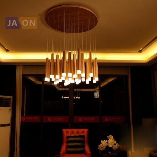 G4 led Postmodern Wooden Sticks Iron Acryl Chandelier Lighting Lamparas De Techo Suspension Luminaire Lampen For Foyer Bedroom