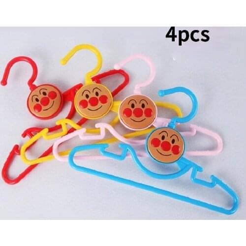 4pcs Kids Clothes Hanger Racks Anpanman Portable Plastic Display Hangers Windproof Children Coats Hanger Baby Clothing Organizer