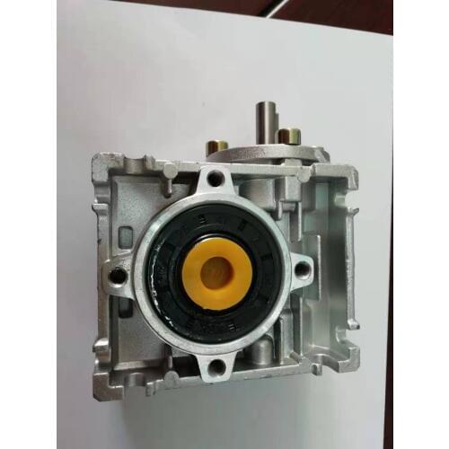 5:1-100:1 NRV50 shaft input worm gear reducer, input hole 14mm output hole 25mm, hand crank turbine reducer