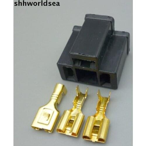 Worldgolden 5/10/50/100set 3pin 7.8mm Car Motorcycle H4/HB2/9003 Bulb DIY Female Quick Adapter Connector Terminals Plug