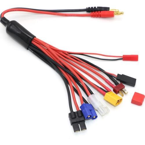 1pcs 8 in 1 Charging Adapter 4.0MM Banana Connector to EC3 XT60 TRX JST Futaba T Connect For Imax B6 B6AC