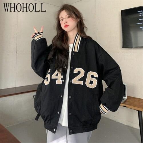 Women Jacket Retro Number Embroidery Baseball Uniform 2021 New Korean Version Ins Street Loose Jacket Jacket Couples