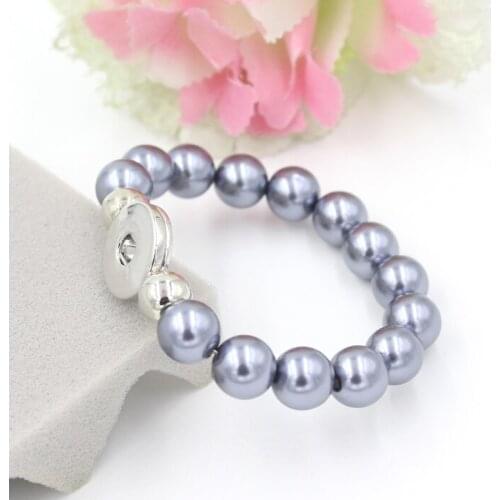 10pcs/lot Wholesale DIY Jewelry 5 Colors Elasticity Pearl Bracelets Fit 18MM 20MM Buttons Jewelry For Snap Jewelry Bijoux Pulera